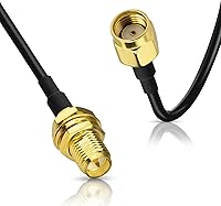 Vista 3 de Bingfu Cable de extensión de antena WiFi, paquete de 2 unidades RP-SMA macho a RP-SMA hembra Cable RG174 de 9.8 ft 10 pies para enrutador WiFi
