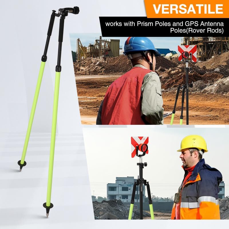 Surveying Bipod Aluminum Stand with Telescopic Struts - Adjustable Height, 5.9FT/1.8M Extended Length - with Carry Bag and Inner Box