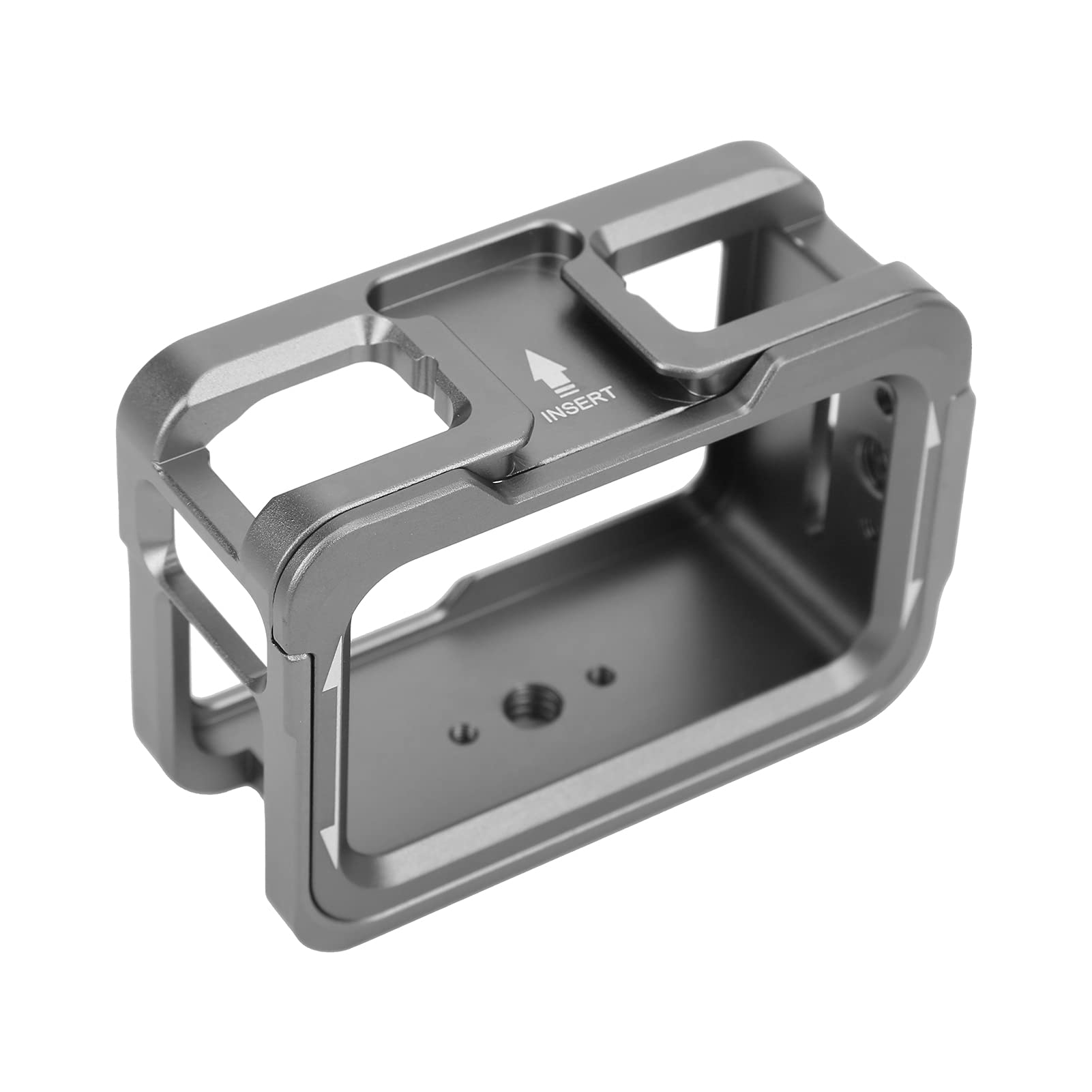 Funda protectora para cámara de acción DJI Osmo, carcasa protectora con 2 soportes de zapata fría, color blanco plateado.