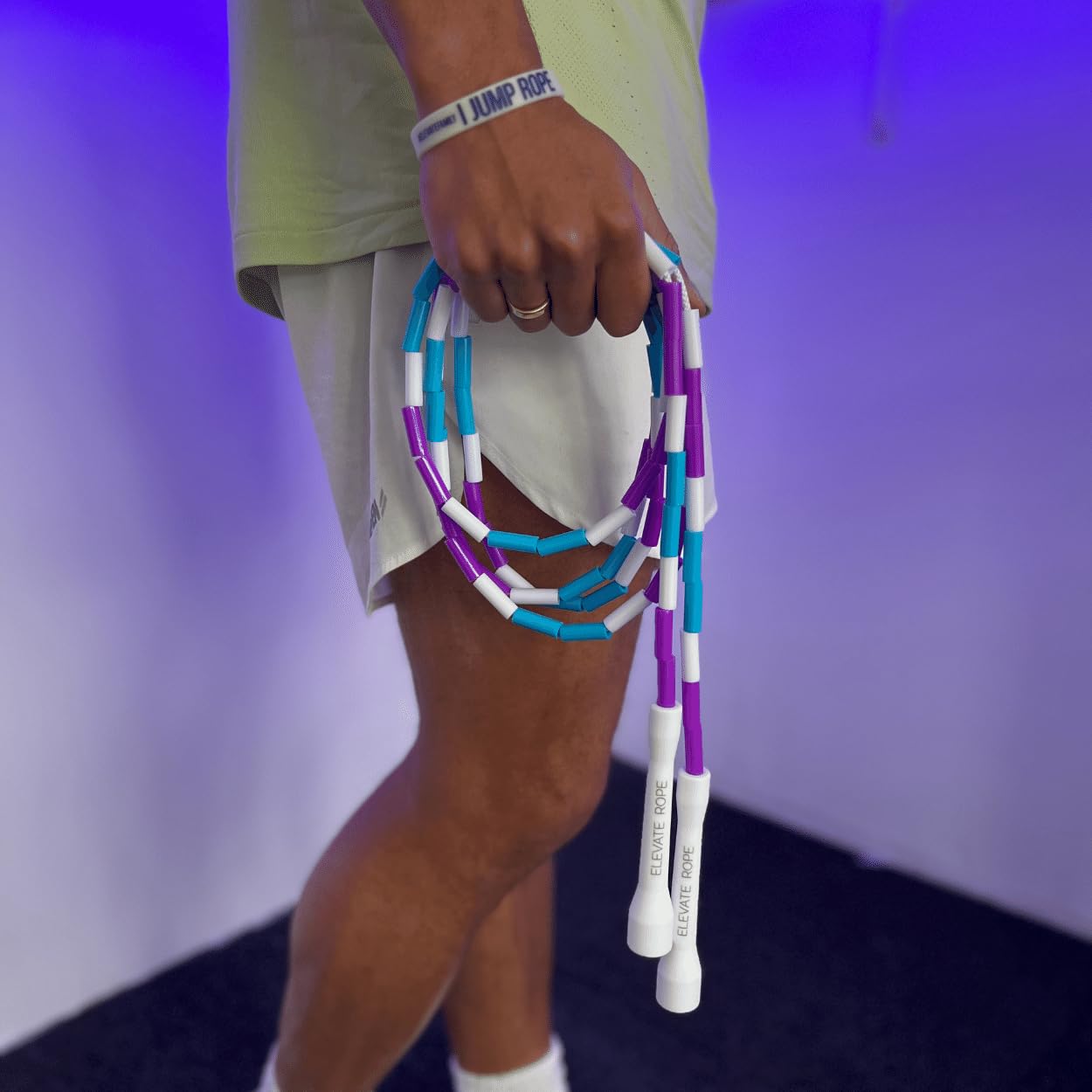 Elevate Rope - Pacchetto di corda per saltare con app per allenamento - 2 x corda per saltare regolabile - Adulti e bambini - Speed + corda con perline - Condizioni e trucchi - Interno/Esterno - Set