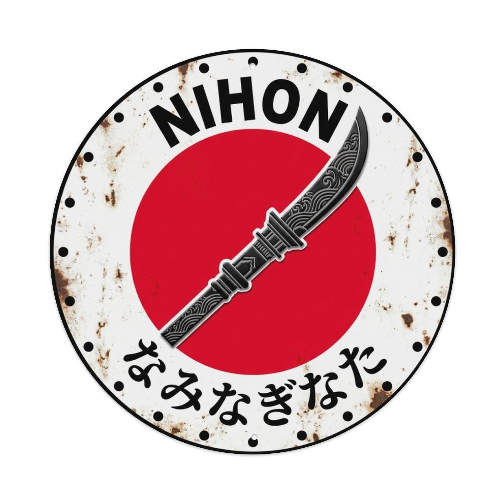Galvaxio Style Wave Naginata Nihon Ocean Pattern Historic Metal Tin Sign
