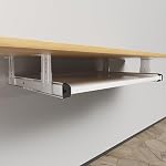 Under Desk Keyboard Tray Pull Out Slide Height Adjustable Slide Out Keyboard Draw Holder Track Under Table Lifting for Mount Music Keyboard Piano Retrofitting Under Table Rail Bracket Without Tray