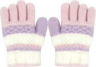 ALLY-MAGIC Kids Gloves - Stretchy Mittens, Fluffy Warm Knit Gloves for Boys & Girls
