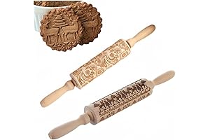 Deeply Engraved Rolling Pin for Embossed Cookies