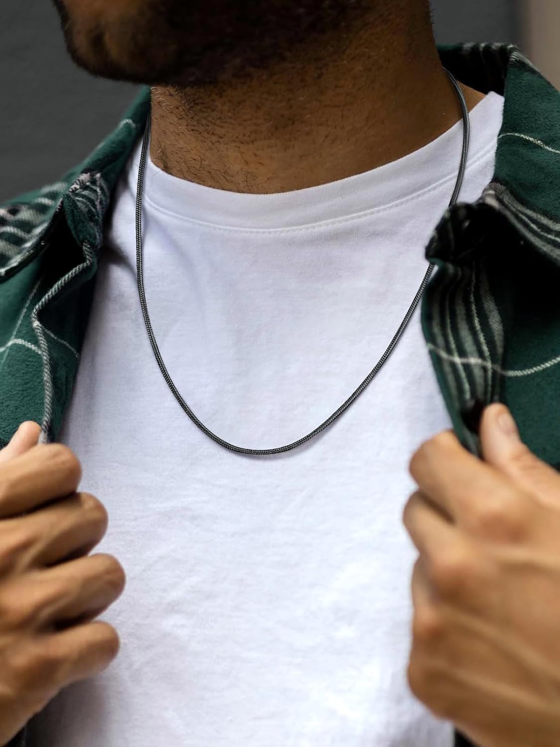 FaithHeart Stainless Steel Chains for Men, Silver/Black/14K Gold Plated Snake/Wheat/Box/Rope/Rolo Chain Necklace 16-30 Inches with Delicate Gift Box