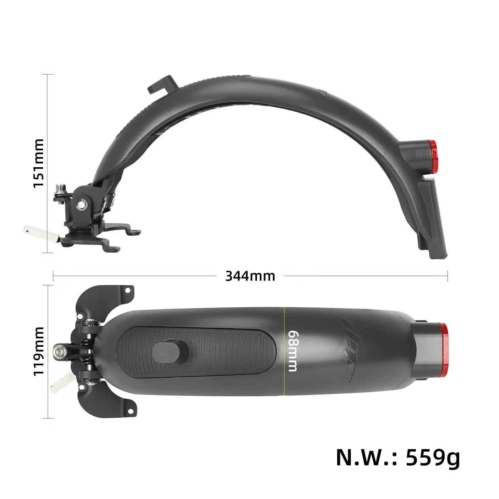 Garde-Boue for Scooter électrique avec Frein for éviter Les éclaboussures de Boue et kit d'éclairage