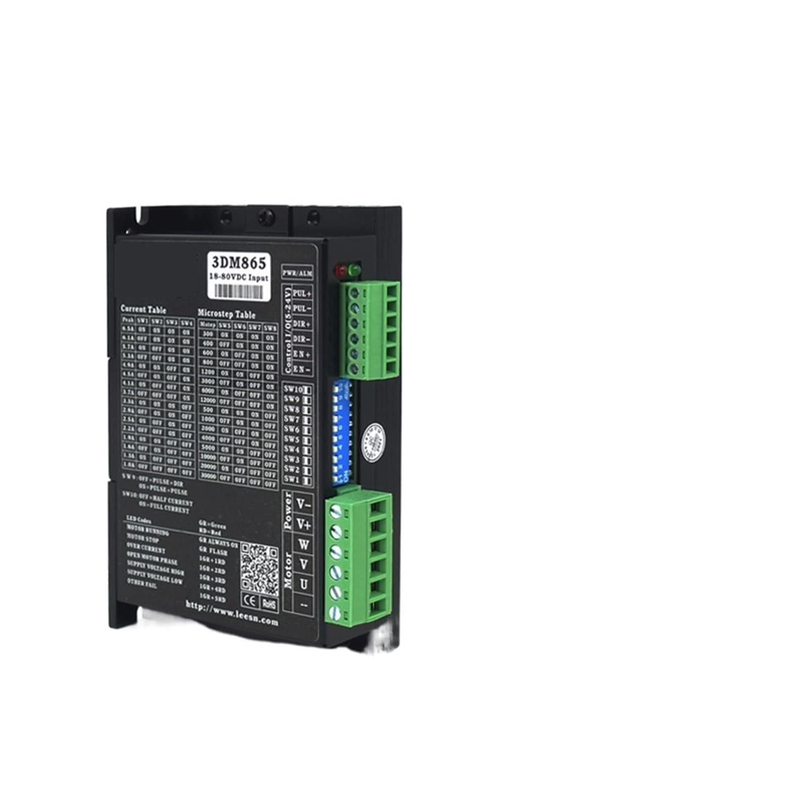 Schrittmotortreiber Lisan elektromechanische dreiphasige 3dm865. Schrittmotor-Treiber-Controller Set Geeignet for 86 Automation CNC-Steuerung