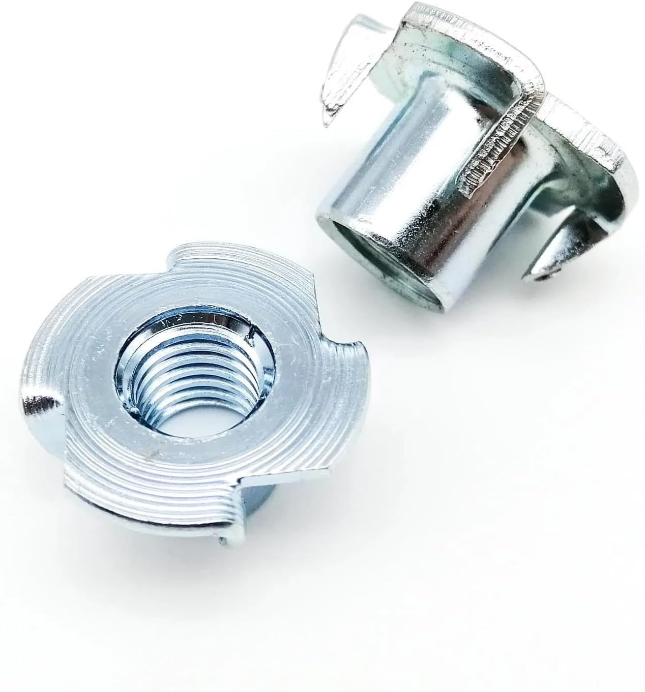 M4 M5 M6 M8 M10 Steel Four Blind Pronged Insert T-Nut For Wood Furniture Length=8-17mm 10Pcs(M4x10)