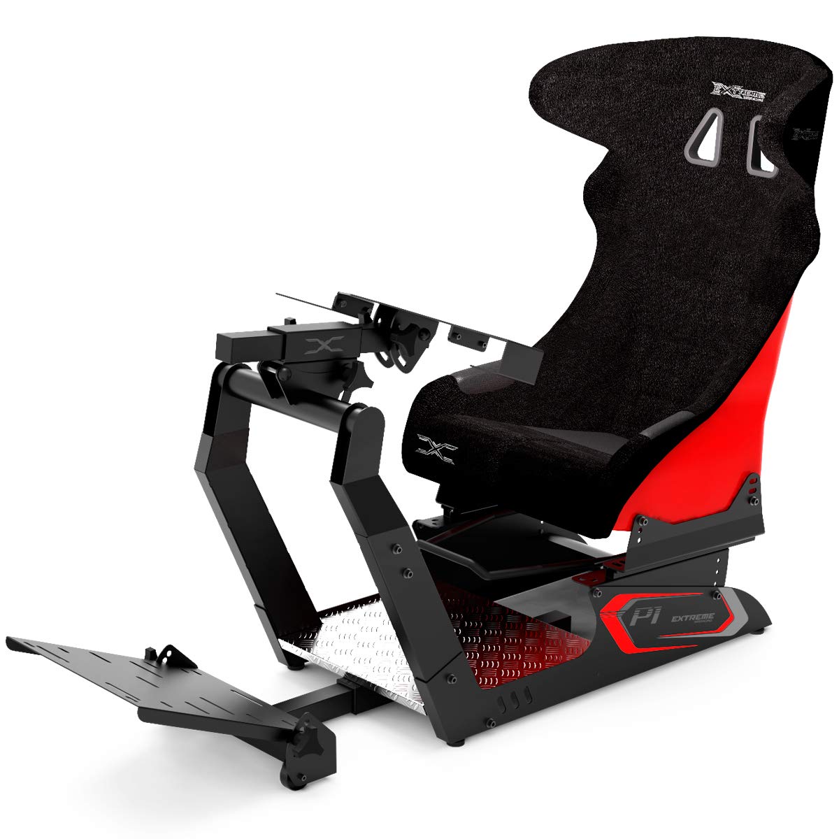Extreme Sim Racing Wheel Stand Advanced Cockpit P1 Red Seat Racing Simulator For Logitech G25, G27, G29, G920, Thrustmaster And Fanatec - ROCK SOLID