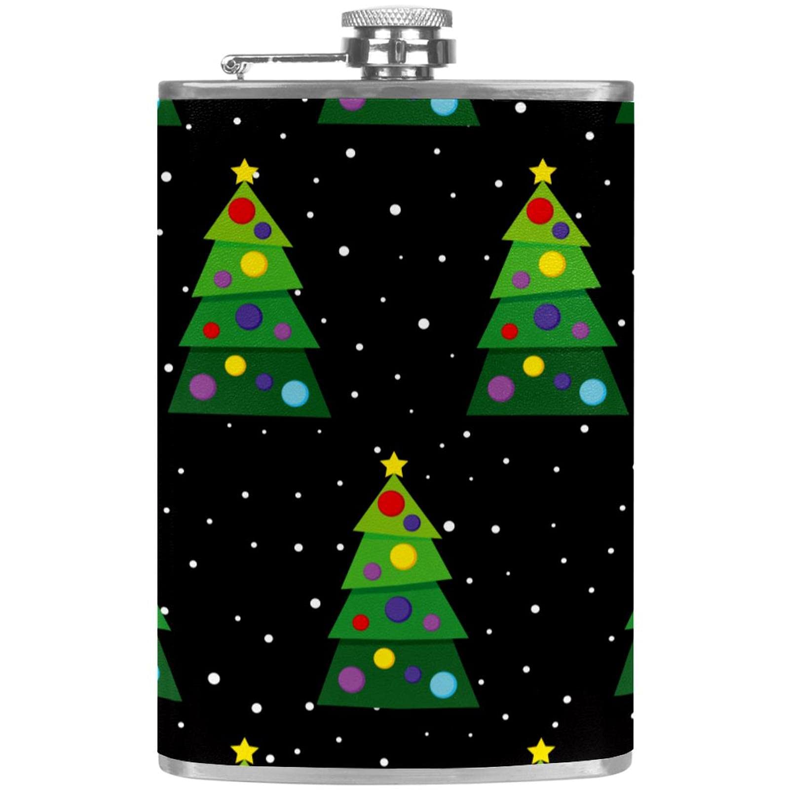 Flasque pour liqueur avec entonnoir idéale en camping et soirées de Noël à pois verts