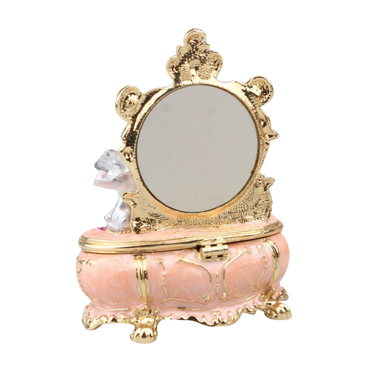 Boîte de rangement à bijoux en alliage de zinc rose élégant
