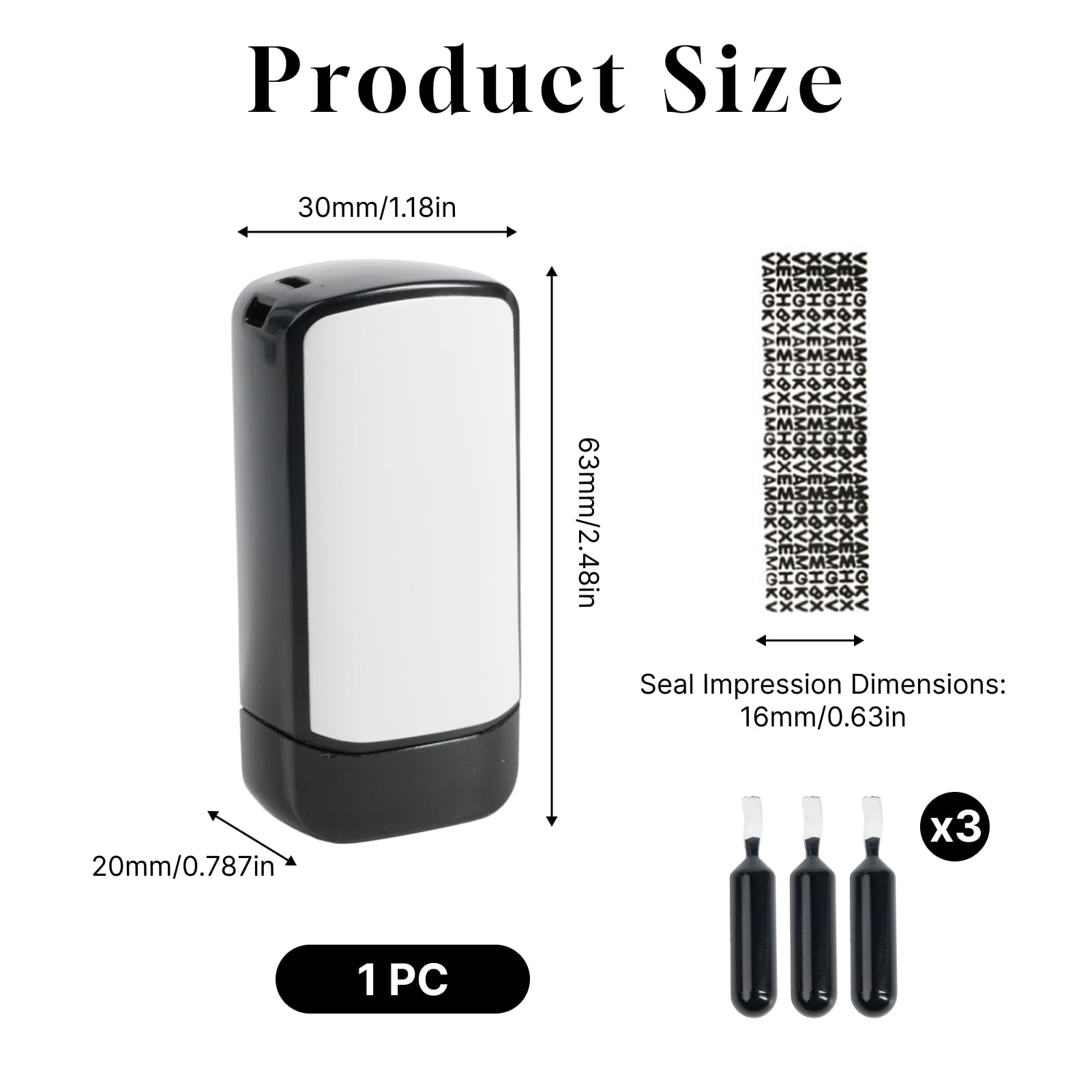 Tampon Confidentiel Roulant avec 3 Recharges d’Encre – Tampon à Rouleau pour Protection de la Vie Privée – Masquage des Informations Personnelles sur Colis, Courriers, Factures