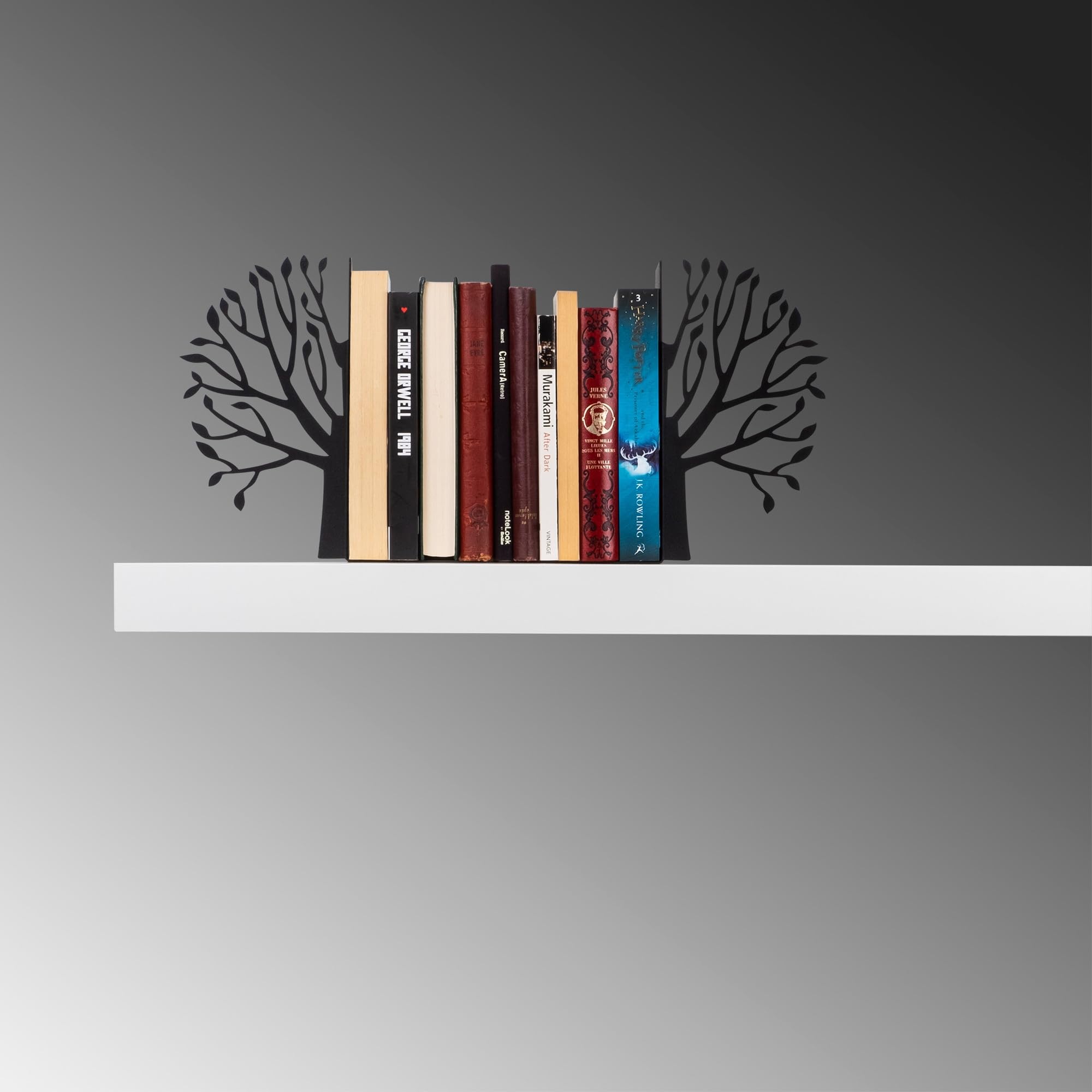 Supports METAL Tree Style Books, Black/White, 44x14x22 - Image 2