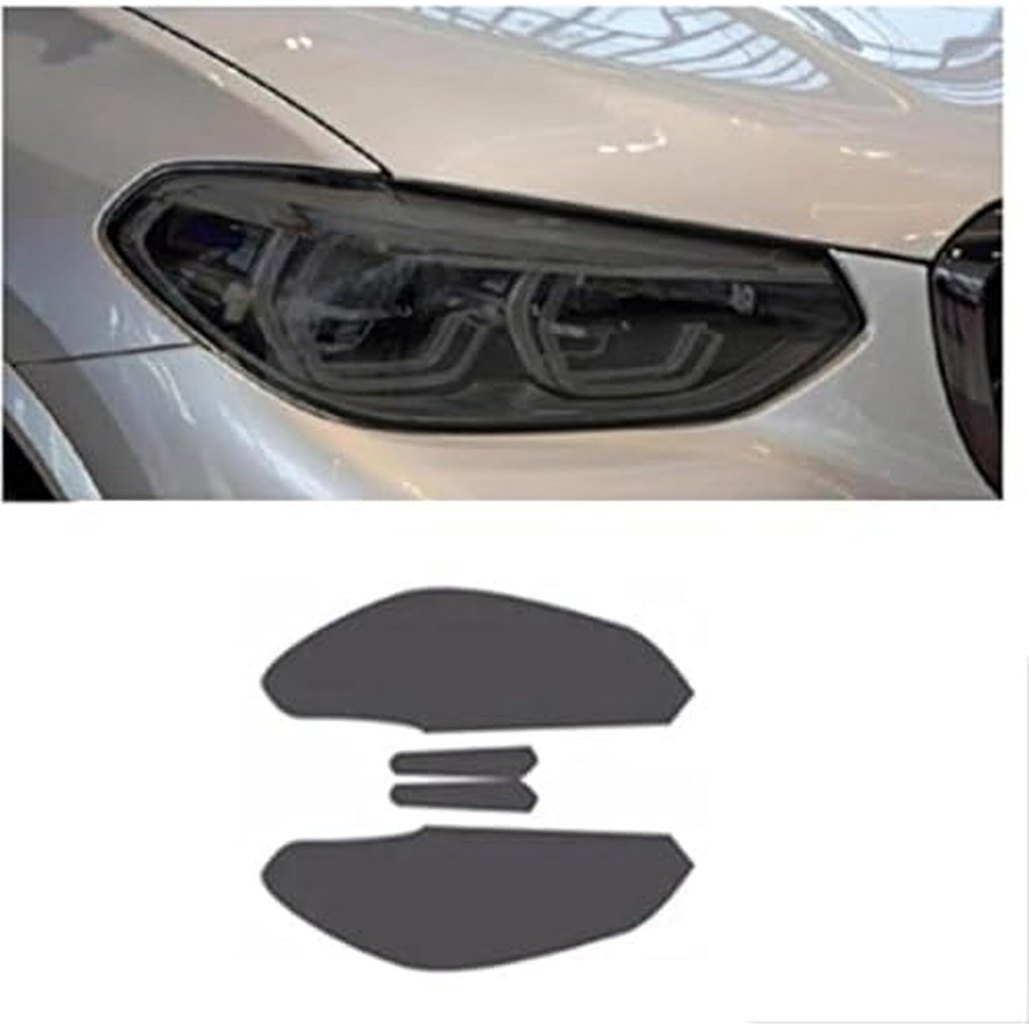 Film protection phare BMW X4 M 2019-2020 noir teinté pour optiques avant