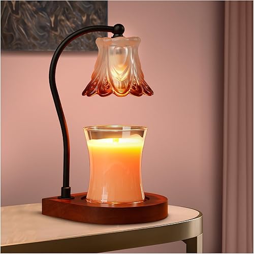 Lámpara calentadora de velas con temporizador, calentador eléctrico de cera de fragancia regulable, elegante decoración del hogar, calentador de