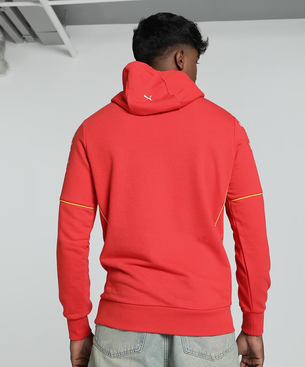 PUMA Felpa con Cappuccio Team Scuderia Ferrari 2024 Uomo Rosso Bruciato