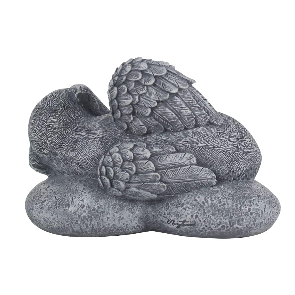 Generico Statua commemorativa a Forma di Cane Angelo, Personalizzabile con Un Cucciolo Addormentato sulla Parte Superiore, Regali commemorativi per simpatia del Cane.
