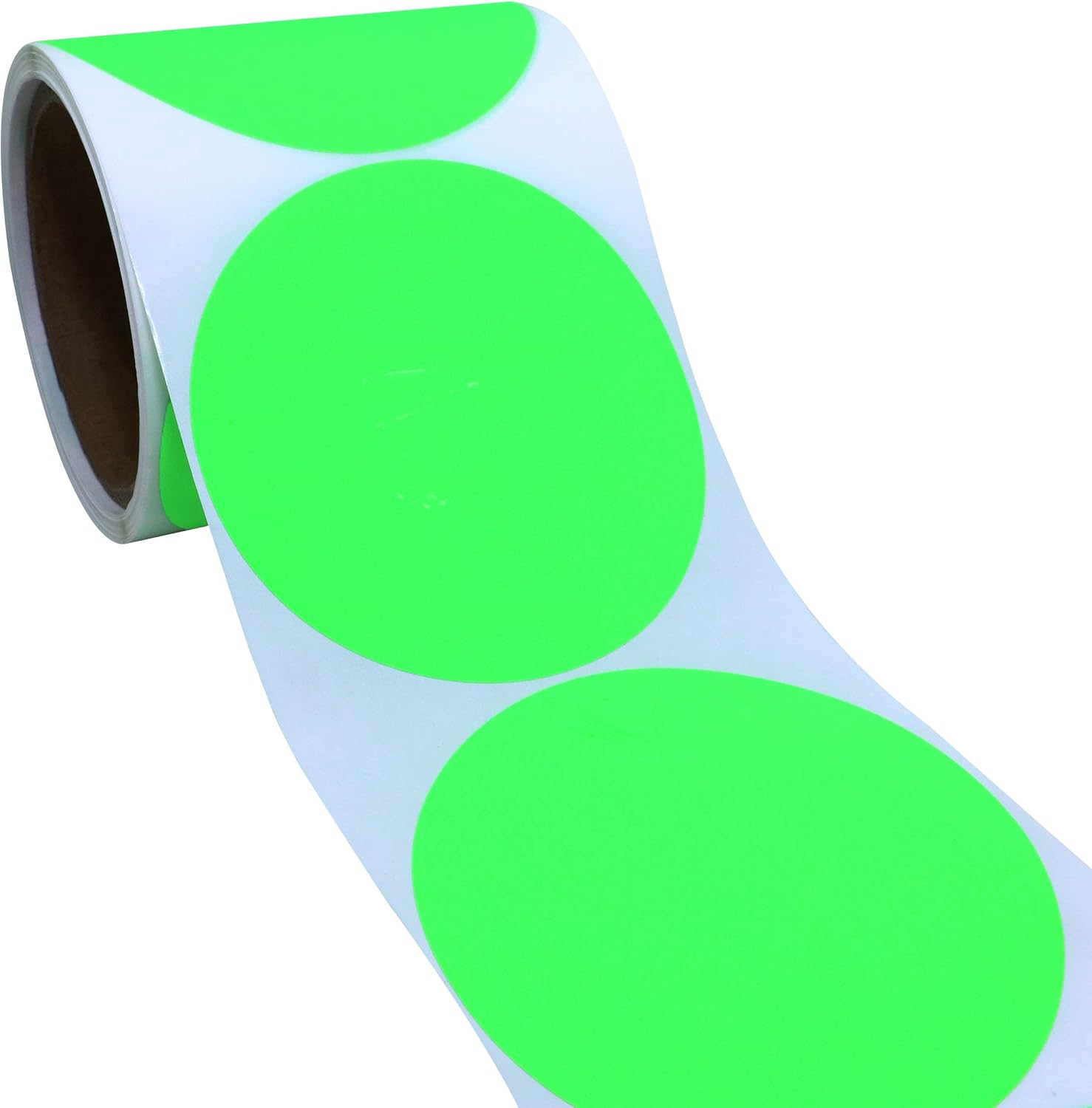 Hybsk Fluorescent Green Round Stickers 4 Inch Color Coding Dots Labels