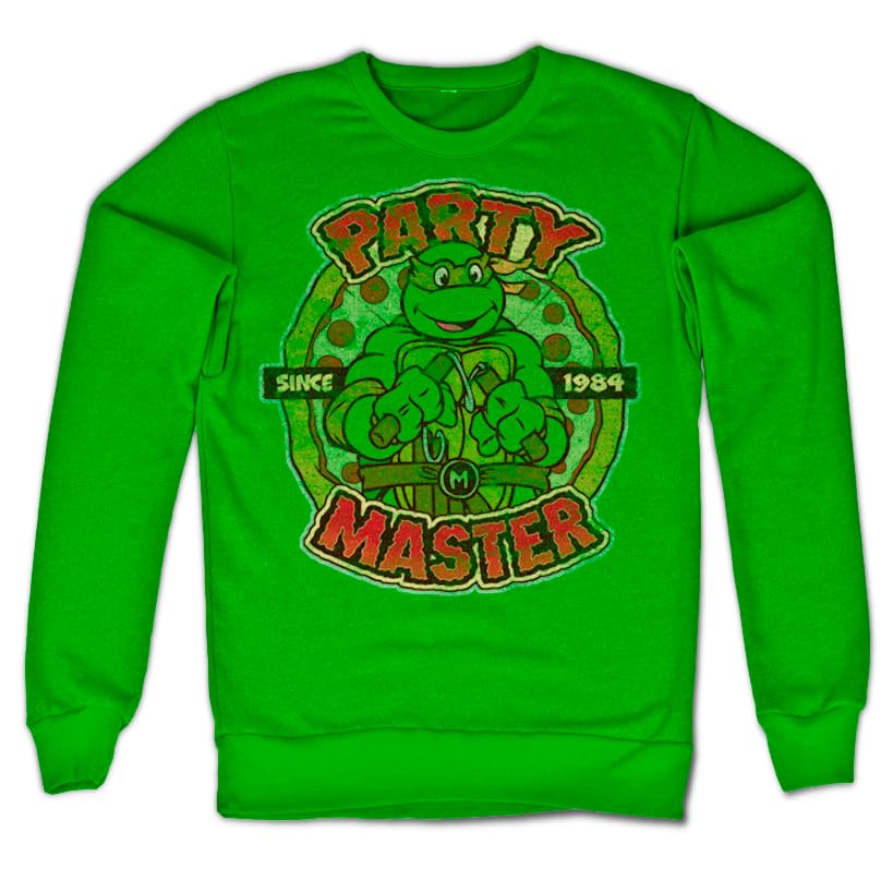 Sweat TMNT Vert Large Party Master Vetement Retro Tortues Ninja 1984 pour Collectionneur