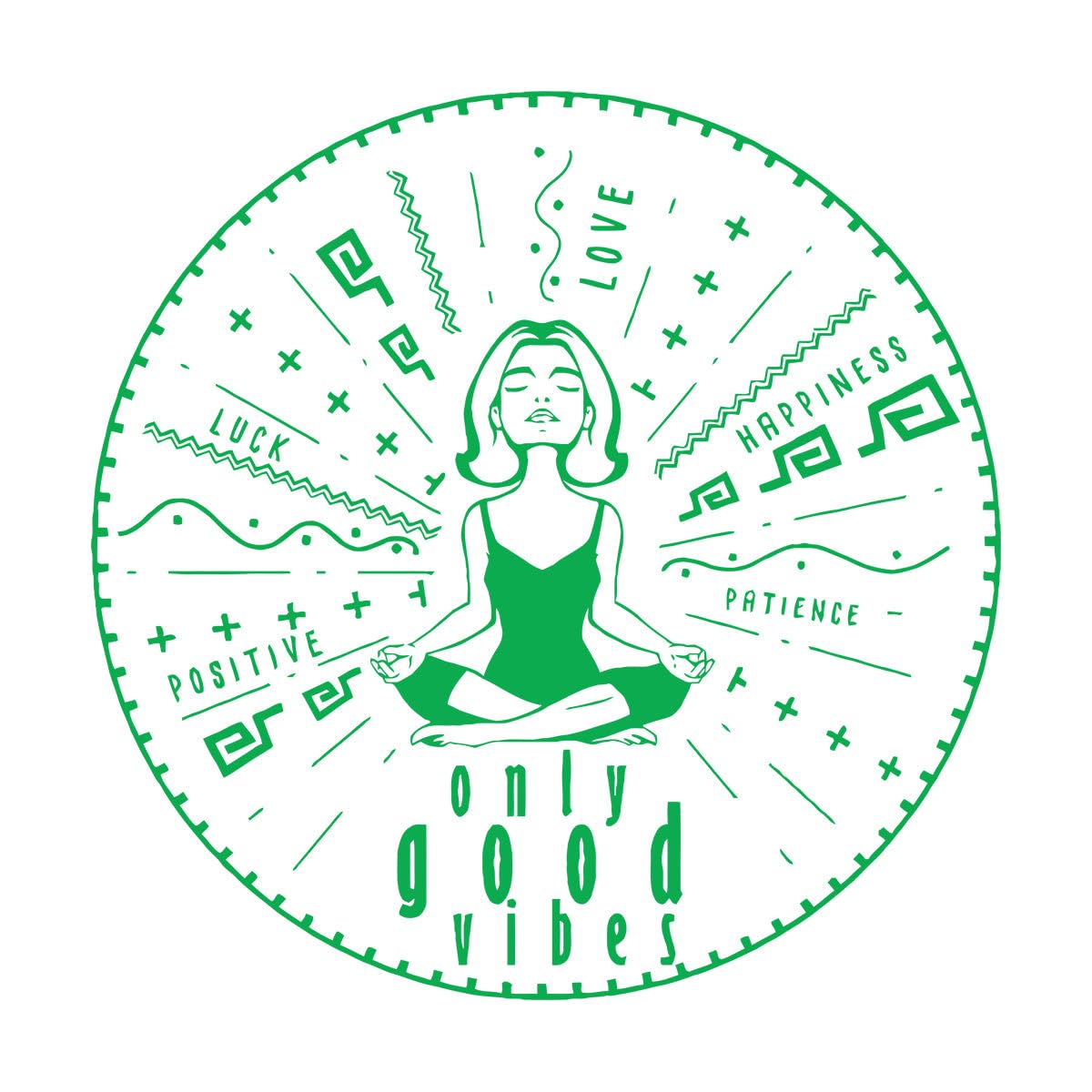 Meditation Wall Stickers for Living Room Only Good Vibes Yoga Vinyl Wall Decal Decor Yogo Studio Classroom Decoration Extra Large - 75x75cm