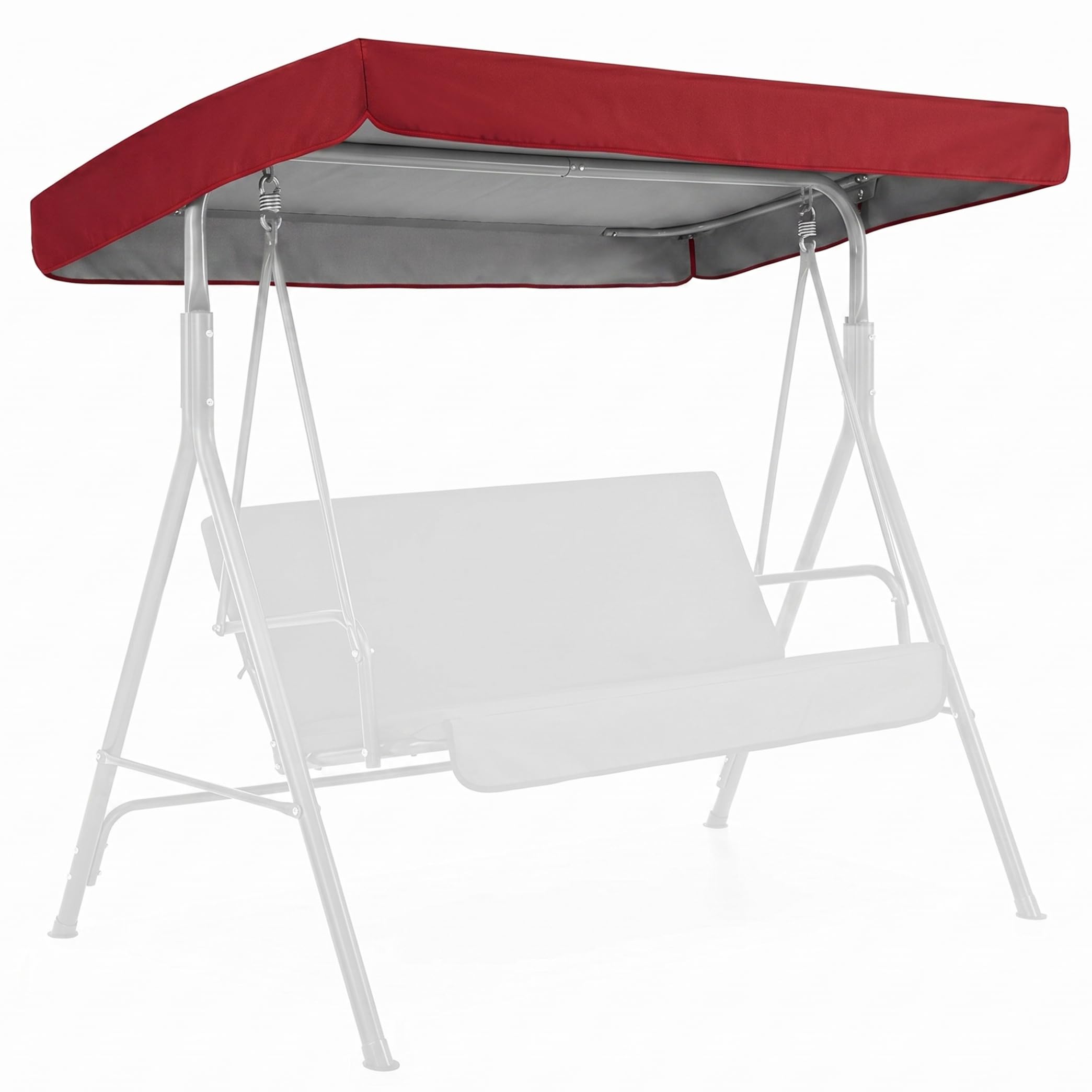 Latemeia Swing Canopy Replacement, 213x122cm 190T Polyester Outdoor Swing Canopy Replacement Cover, UV-Resistant Canopies for Outdoor