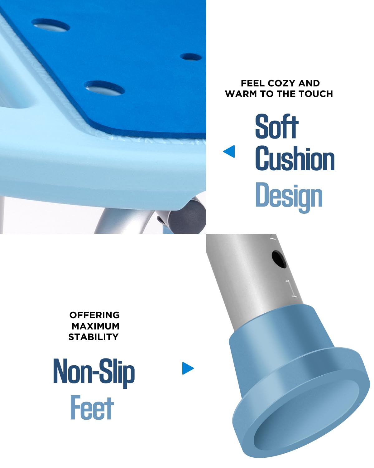 Silla de Ducha con Respaldo para Personas Mayores, taburetes de Ducha y Bancos para Adultos, Silla de baño, Bancos de Ducha para discapacitados, Asientos de Ducha, Silla de bañera Azul