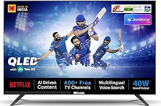 Kodak 108 cm (43 inches) JioTele Series QLED TV KQ43JTV0010 (Black)