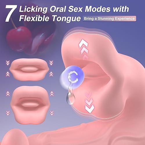 Miniatura 4 de Juguetes sexuales con vibrador de punto G, vibrador de lengua 3 en 1, juguete sexual para adultos con 6 meneos, 7 lamer y 10 modos de vibración,