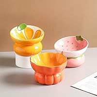 Vista 4 de Cuenco elevado de cerámica para gatos, cuenco elevado rosa para gatos de interior, antivómitos y protección de la columna vertebral, bonito plato