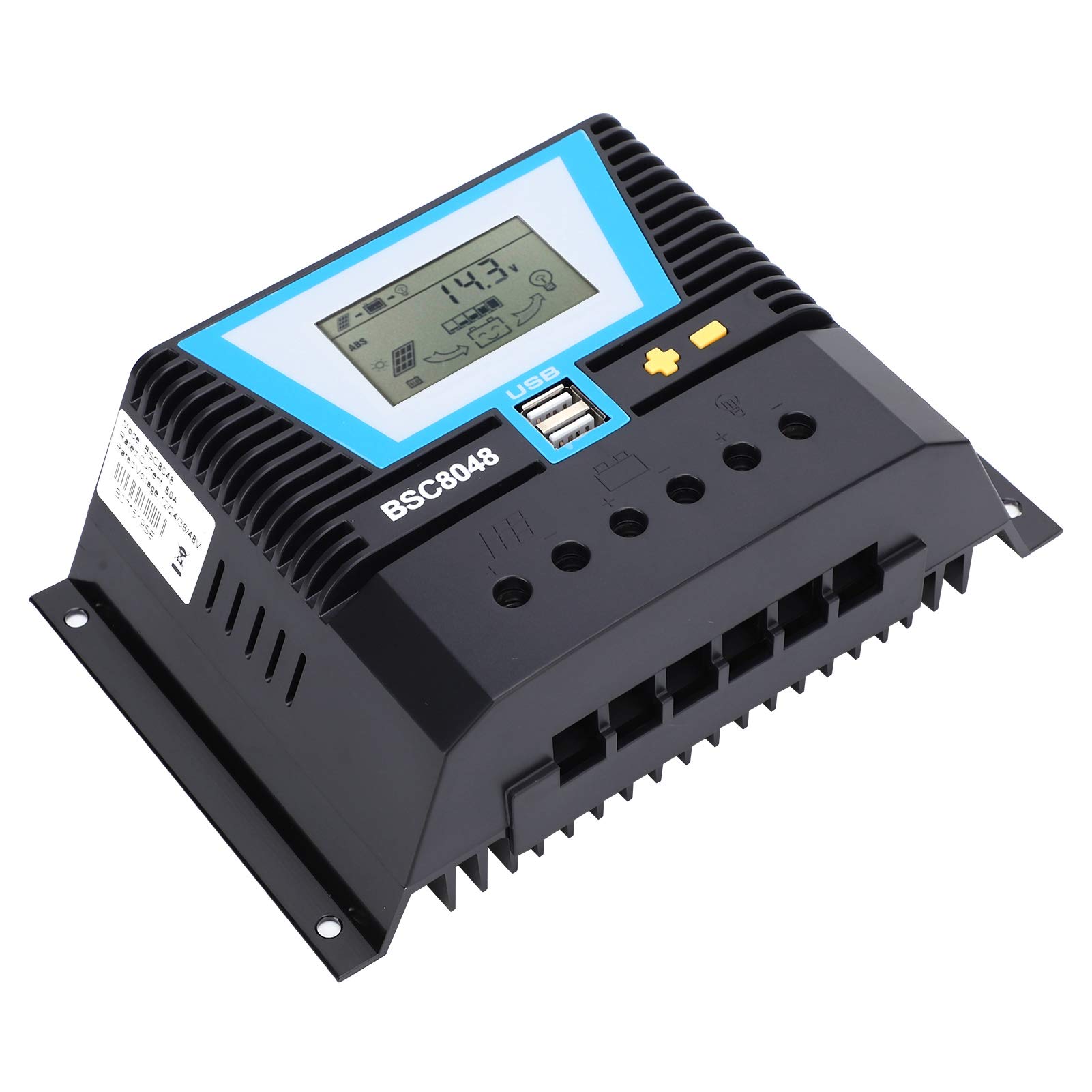 Regolatore di Carica Solare Intelligente 80A per di Ricarica della Batteria 12V/24V/36V/48V Regolatore di Energia Realizzato in Materiale Durevole
