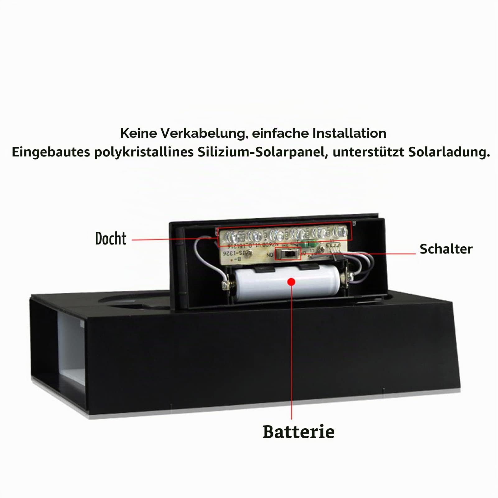 Outdoor Solar Hausnummer Beleuchtet Hausnummernschild LED Nummer Licht Großem Schriftdesign mit 6 LED Leuchten fur Haus Hotel Store (Nummer 8)