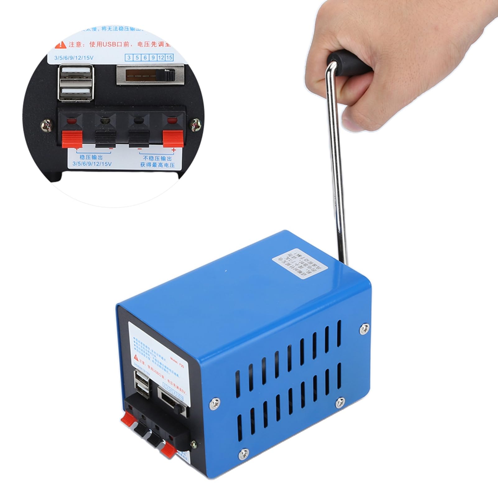 Manuale Emergenza Generatore, Blu Portatile Energia Stazione F20. Massimo 28 V. 20w. Fatto di Metallo,Accessori audiovisivi e periferici