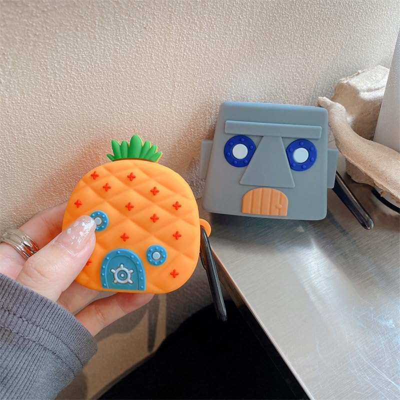 Image of Valente Silicone Case Cover for Samsung Galaxy Buds FE (2023), Buds 2 Pro (2022), Buds 2 (2021), Buds Pro (2021), and Buds Live (2020) (Spongebob's House)