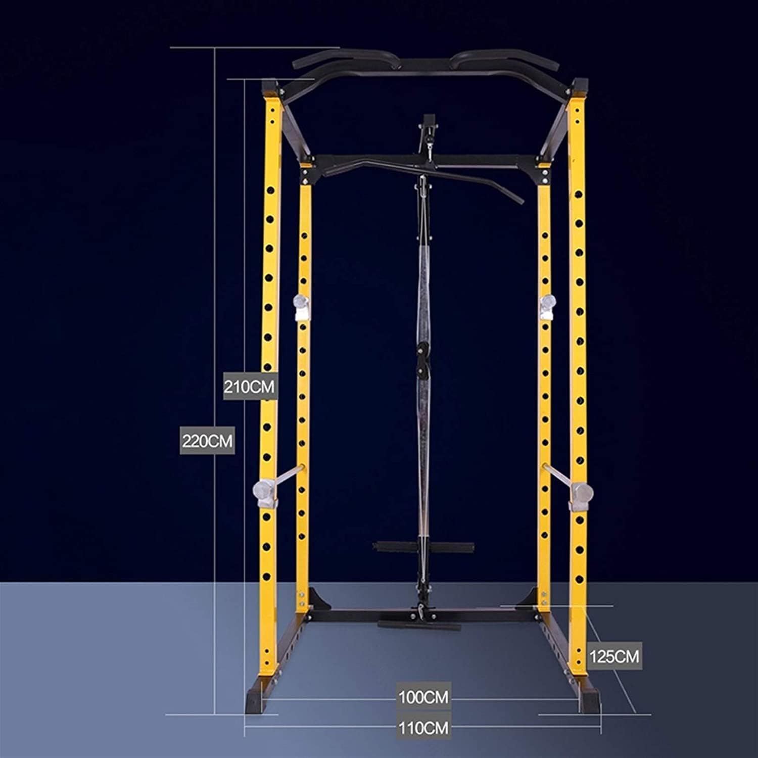 Soporte profesional para sentadillas para entrenamiento de fuerza, equipo de gimnasio en casa con accesorio de barra y gancho en forma de J para mayor estabilidad y seguridad