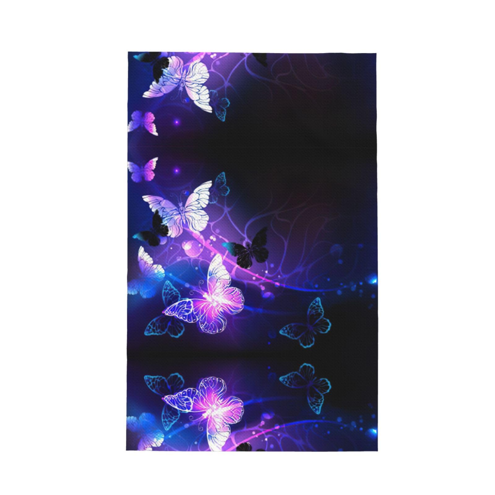 Xxahnbm Black White Butterfly Print Waffle Kitchen Towel,Absorbent Hand Towel
