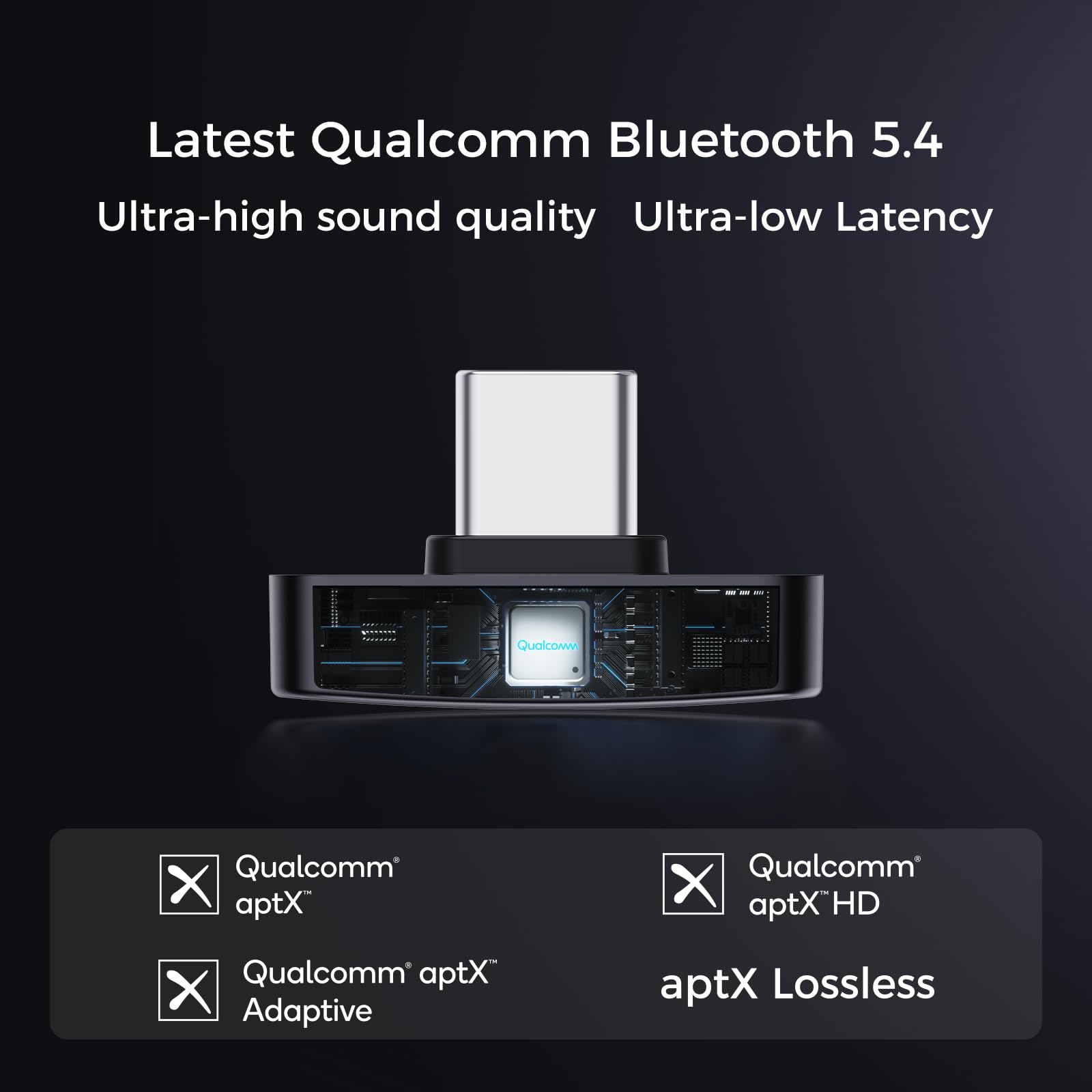 Questyle QCC Dongle Pro adapter Bluetooth USB-C, adapter audio Bluetooth 5.4 z LDAC, aptX Lossless i aptX-Adaptive bezprzewodowy, bezstratny nadajnik do podłączenia bezprzewodowych słuchawek i