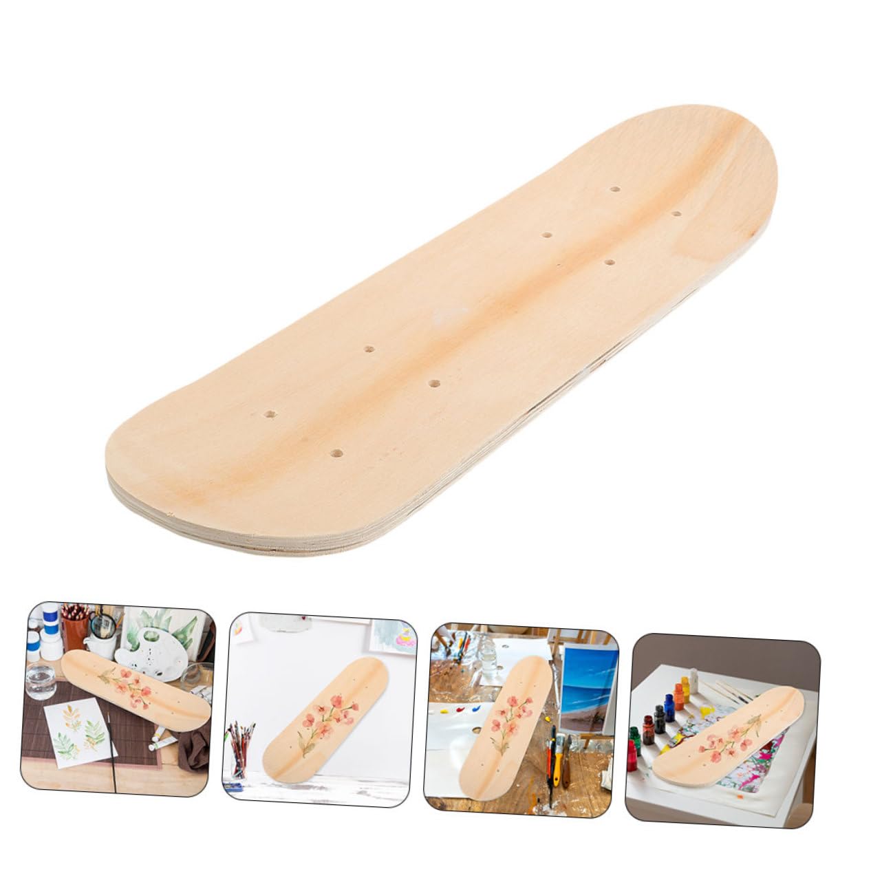 UPKOCH Planche de Skateboard Vierge 2 Pièces en Bois D’érable