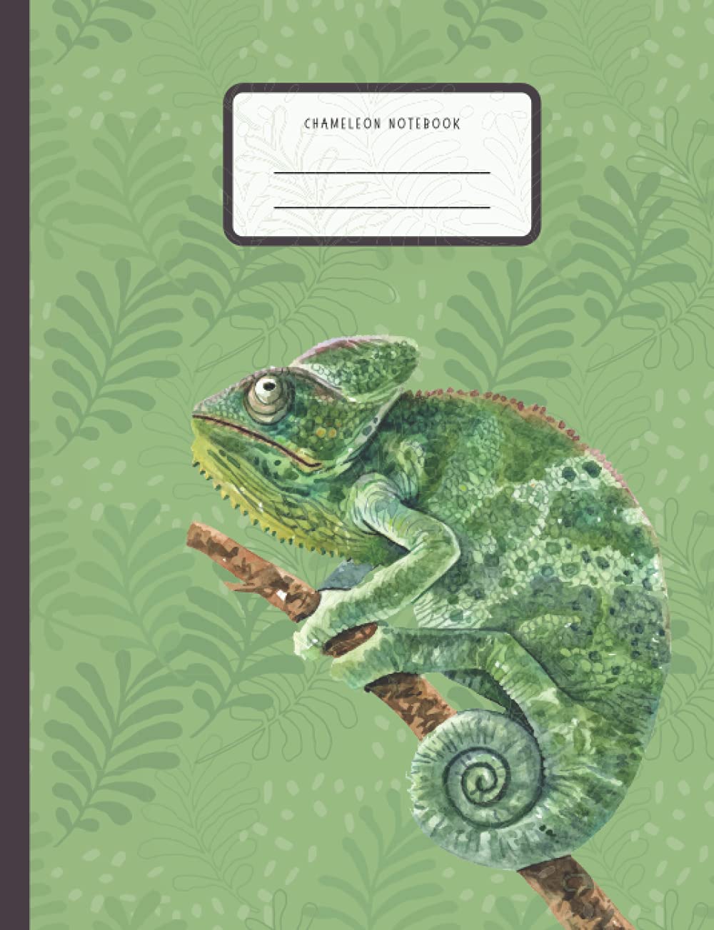 Chameleon Notebook: Green Composition Notebook Cute for Kids Primary School Wide Ruled Size 7.44" x 9.69"
