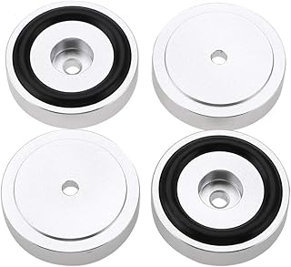 4Pcs 40 * 10mm Anti Vibration Amplifier Feet, Aluminium Alloy Universal Speaker Spikes Pads Base Pad Anodizing Isolation Sand Blasting Amplifier Pads Feet.(Black/Gold/Silver)(银色)