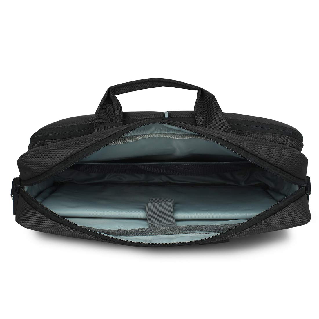 SHIBUI series carry upto 15.6inch Unisex Bag Cross Over Shoulder Messenger Bags for man and women with Detachable shoulder straps & Laptop Compartment (Black) 4