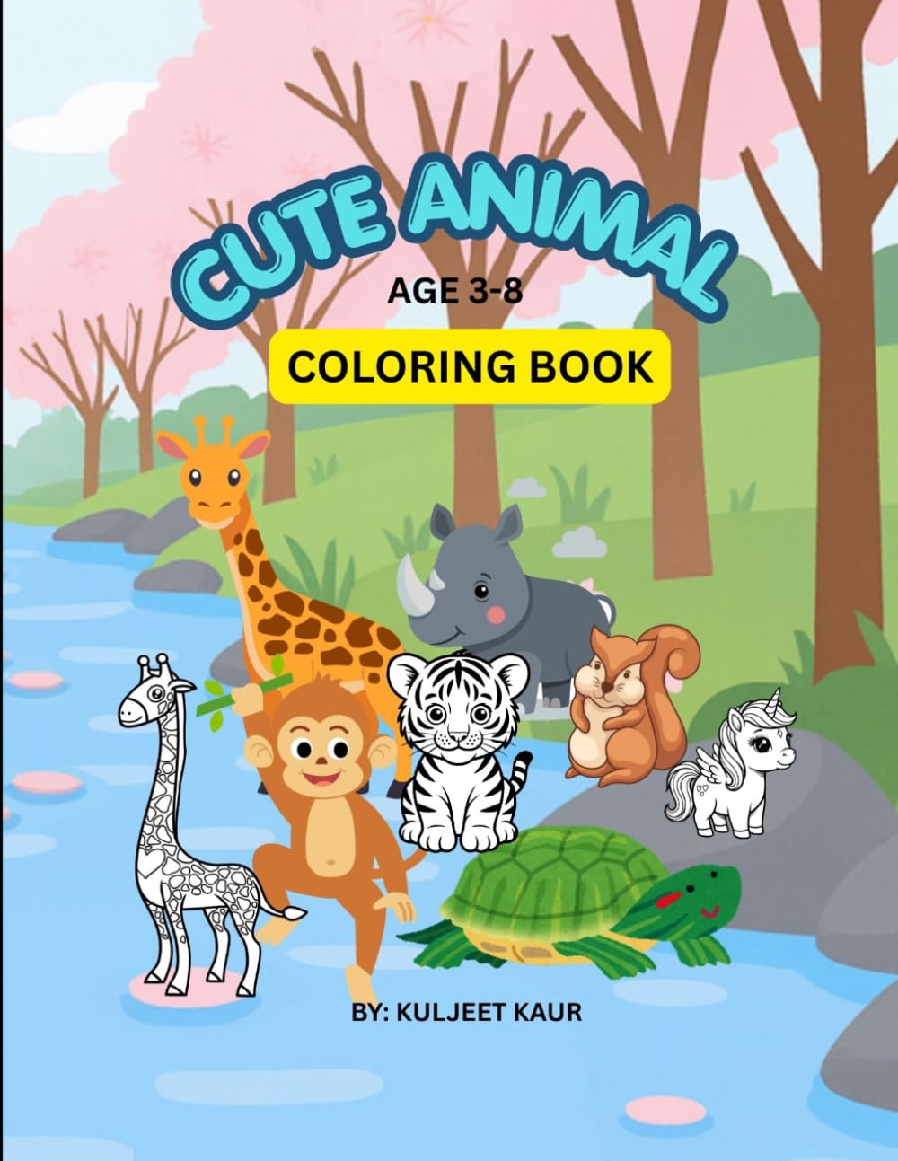 ABC ANIMALS COLORING BOOK: LEARN THE ALPHABET WITH CUTE ANIMALS: FUN COLORING PAGES FOR KIDS, TODDLERS, AND PRESCHOOLERS