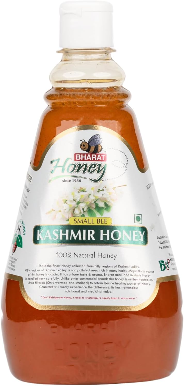 Bharat Small Bee Kashmir Honey, 1 kilogram-NMR Tested with No Added Sugar