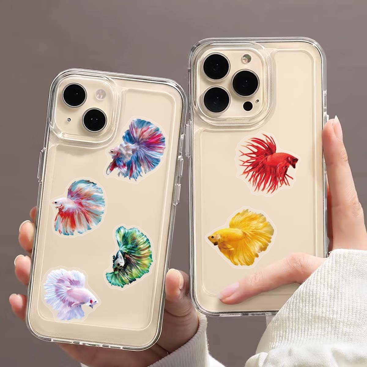 50PCS Colorful Betta Fish PET Sticker Pack image 2