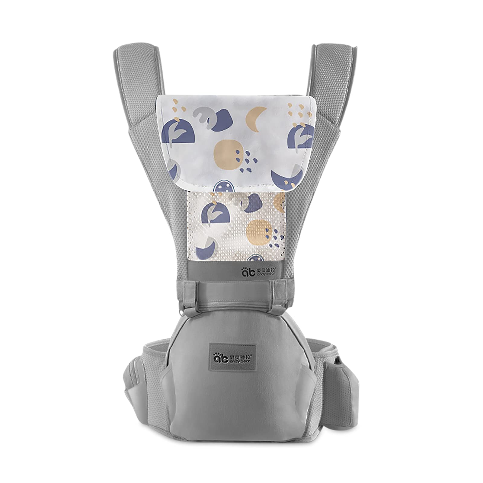 SONARIN Marsupio Neonati Ergonomico con Sedile,Puro Cotone Portantina Leggero e Traspirante per Bambini da 0-36 Mesi,Approvato da Standard di Sicurezza,Multiposizione,Fino a 30 KG(Grigio)