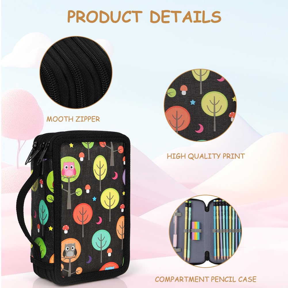 OFFCUP Pencil Case for Kids Teen 3 Compartment, Portable Boy's Girls Pencil Pouch - Image 3