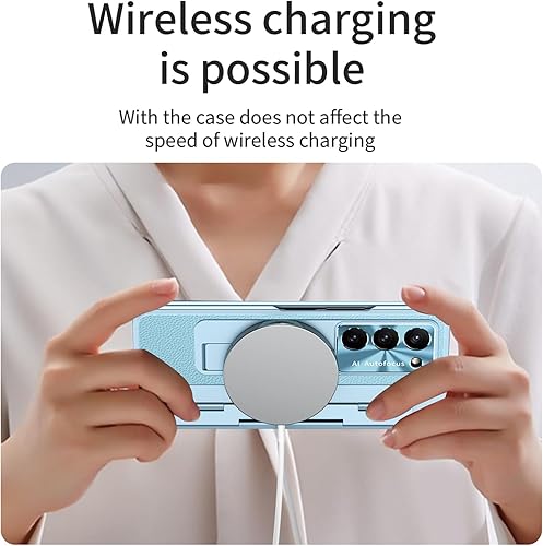 Miniatura 7 de Z Fold 5 - Funda de piel ZFold5 con soporte, compatible con Samsung Galaxy Z Fold 5 2023 (azul)