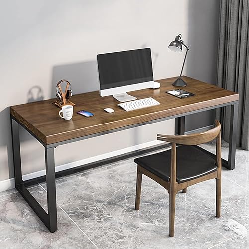 Miniatura 7 de Escritorio de computadora de madera maciza para oficina en casa, para leer y escribir, mesa de juegos, escritorio largo de pino natural