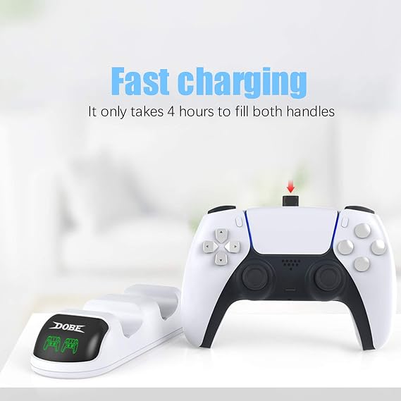 PS5 Controller Charger Station Dual Charging Dock - LED Indicator USB-C Stand with Overcharge Protection - Compact PlayStation 5 Charging Base for DualSense Controllers & Gaming Setup