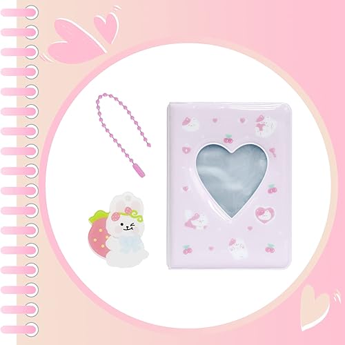 Vista 24 de Carpeta para tarjetas fotográficas Kpop de 3 pulgadas, soporte para tarjetas fotográficas Kpop, mini álbum de fotos, álbum Kpop con colgante