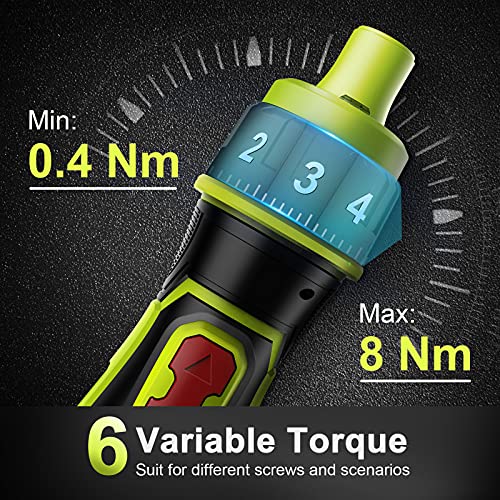 Insulated Screwdriver Set - 0.4-8Nm Electric Cordless Screwdriver 4V Power Electric Screwdriver With Rechargeable Battery, Led Lights, 6 Torque Setting, Insulated Screw Bits, Fast-Charging Usb In Kit #TOP2